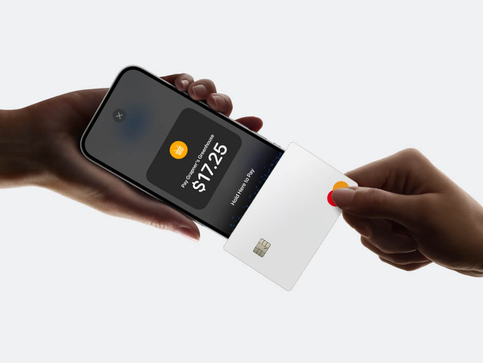 Tap to pay on an iPhone accepting a Mastercard payment